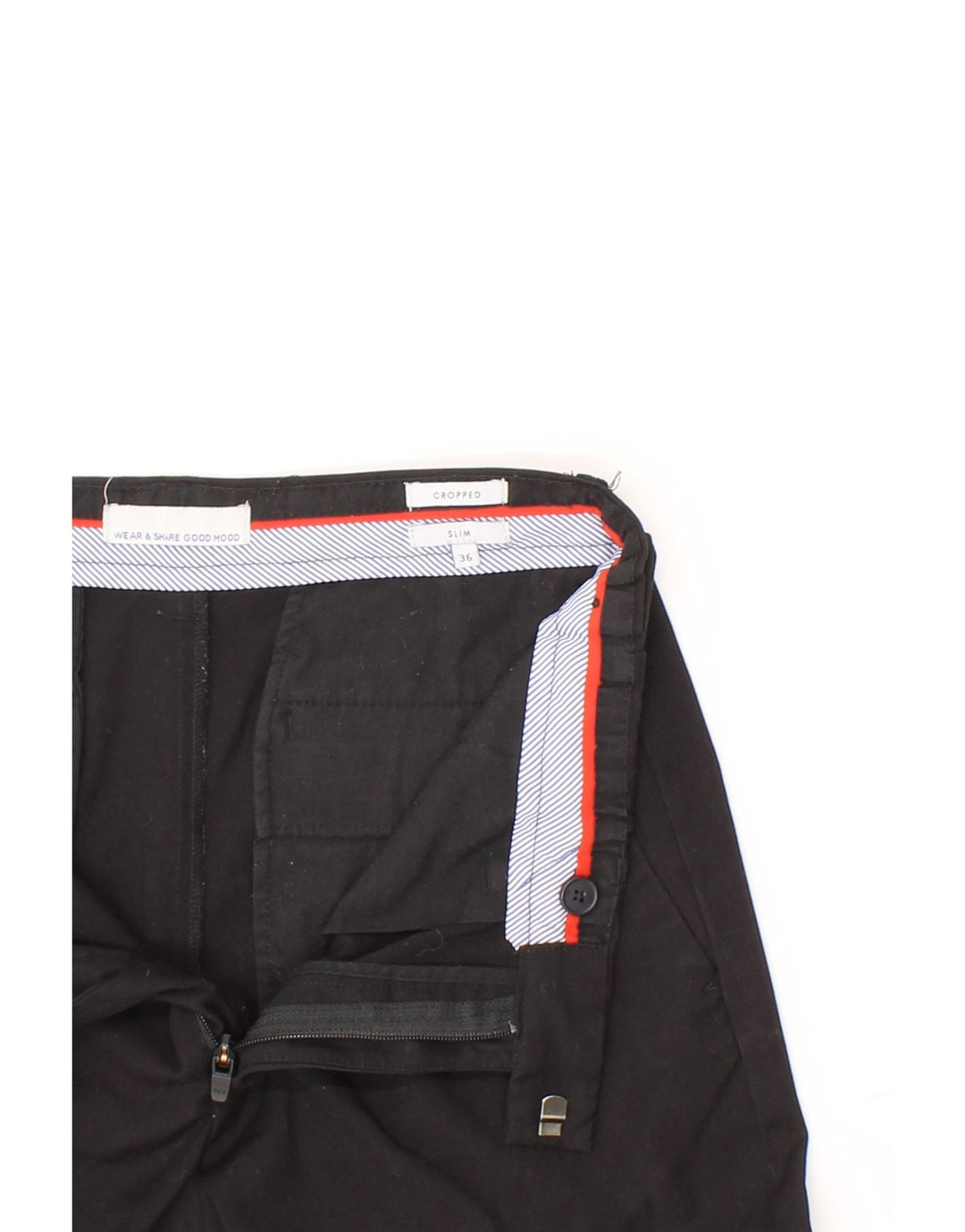JULES Womens Slim Cropped Trousers EU 36 Small W27 L29  Black Polyester Vintage Jules and Second-Hand Jules from Messina Hembry 