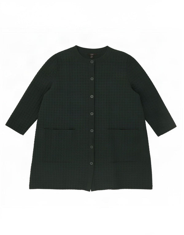 Cos Pulover cardigan supradimensionat pentru femei cu mâneci 3/4 UK 10 mic, verde, bumbac