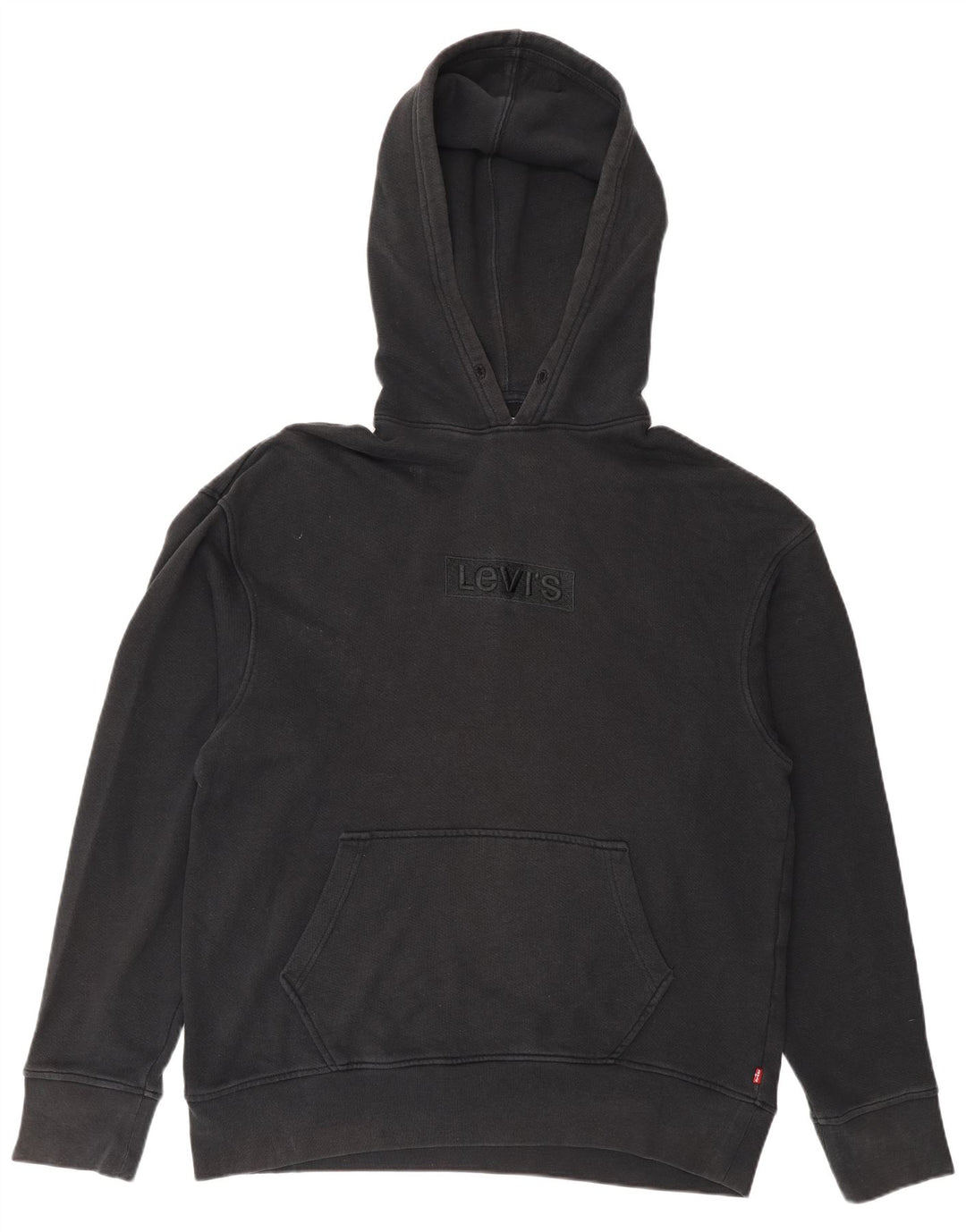 Pulover Levi's pentru bărbați cu capota cu grafică, bumbac mediu negru