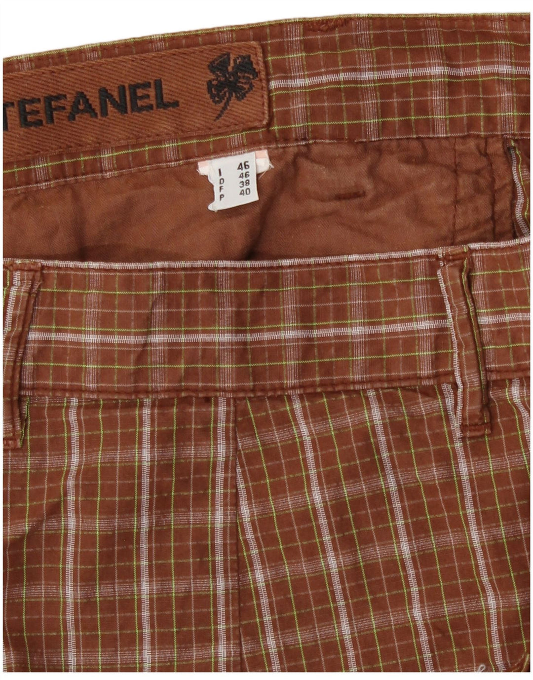 Pantaloni scurți cargo Stefanel pentru bărbați IT 46 Small W30 Brown Check