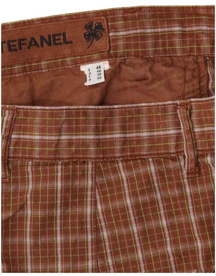 Pantaloni scurți cargo Stefanel pentru bărbați IT 46 Small W30 Brown Check