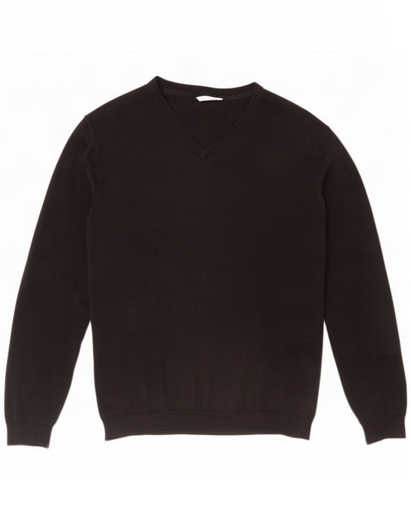 Marks & Spencer Pulover cu decolteu în V pentru băieți 15-16 ani XL bumbac negru