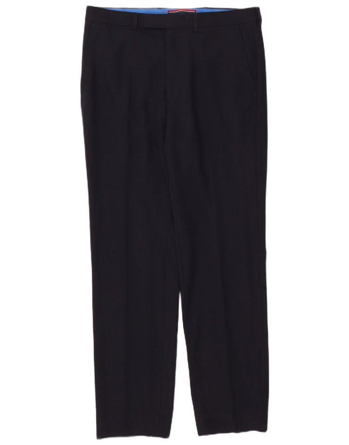 Marks & Spencer Pantaloni de costum drepți croiți pentru bărbați L34 L33 Lână bleumarin