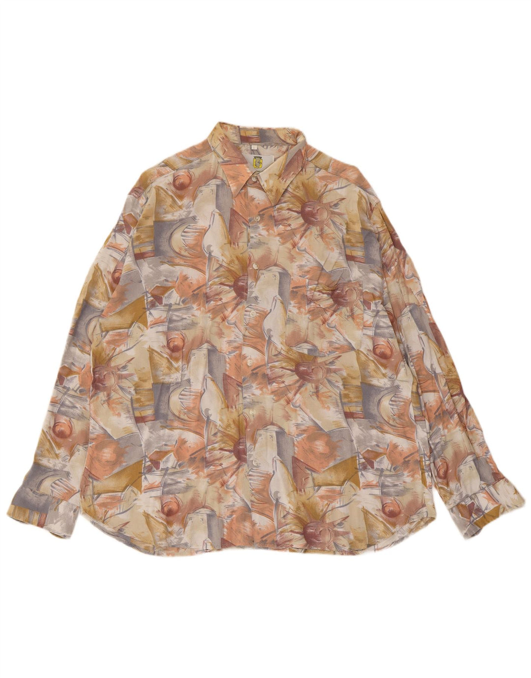 Cămașă pentru bărbați VINTAGE cu model abstract, mare, multicoloră