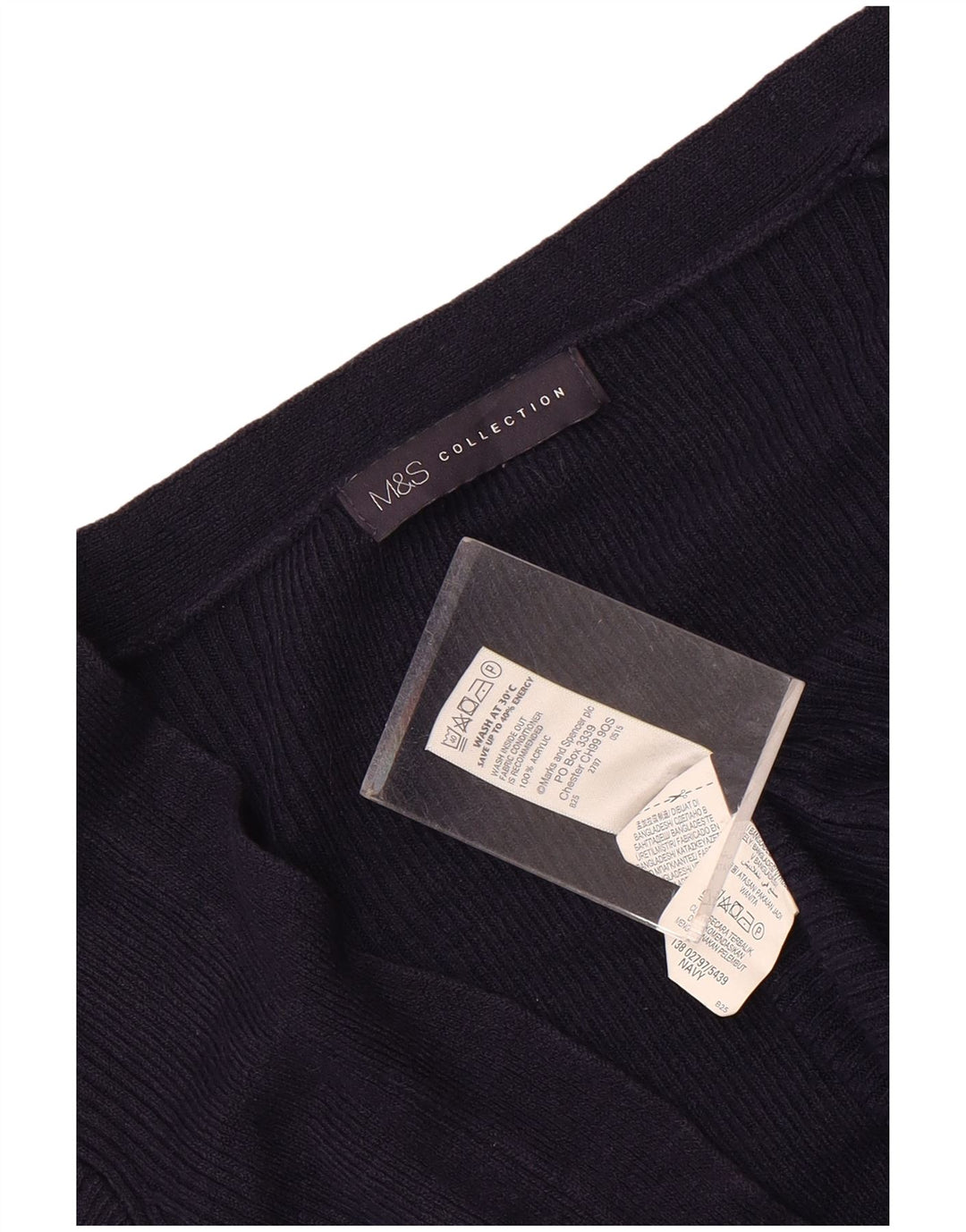 Pulover cardigan cu paragate pentru femei Marks & Spencer UK 14 Medium Bleumarin