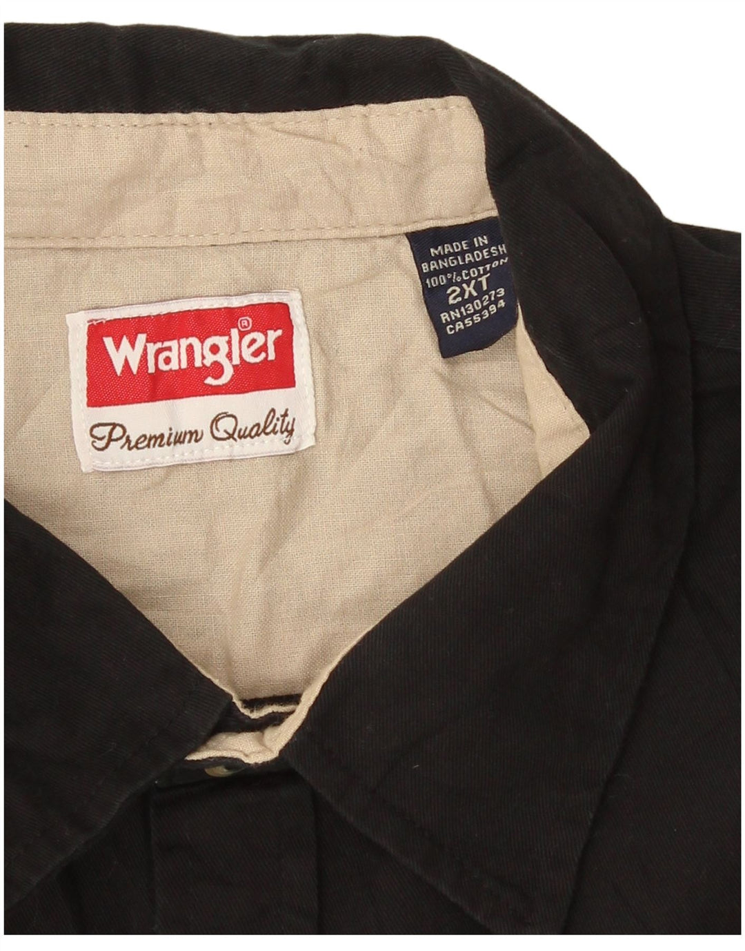 Cămașă înaltă pentru bărbați Wrangler 2XL bumbac negru