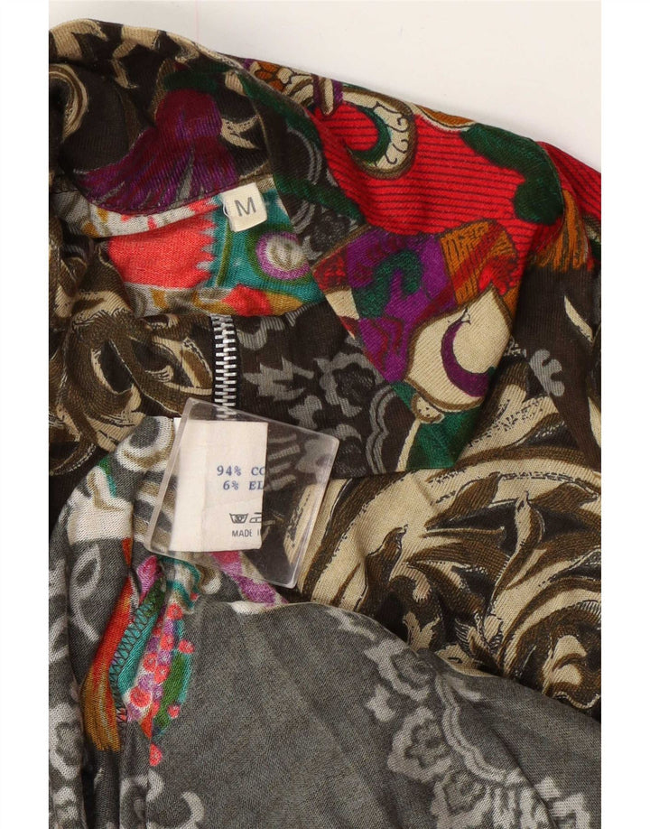 Palton supradimensionat vintage pentru femei UK 14, bumbac Paisley multicolor mediu