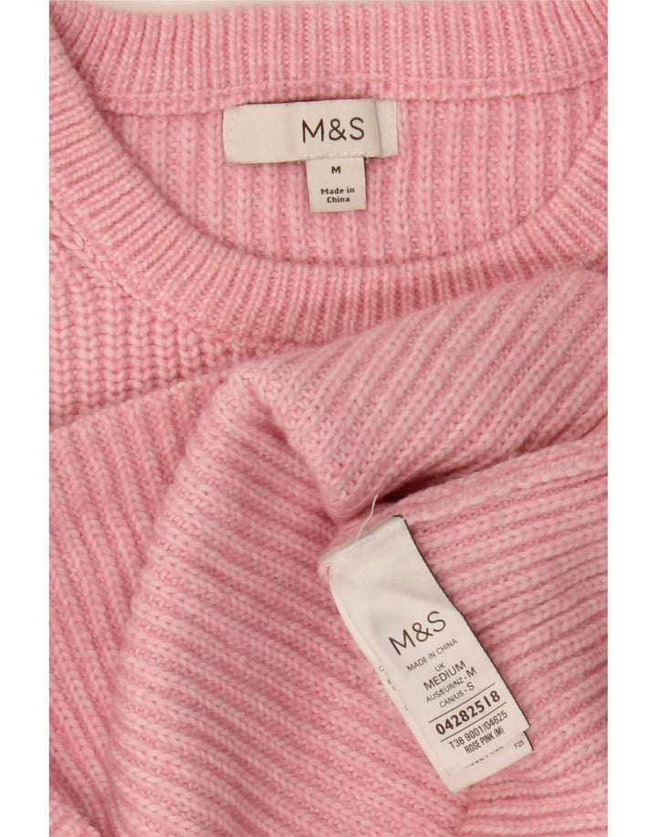 Pulover pentru femei Marks & Spencer, cu gât de barcă, poliester roz mediu UK 14