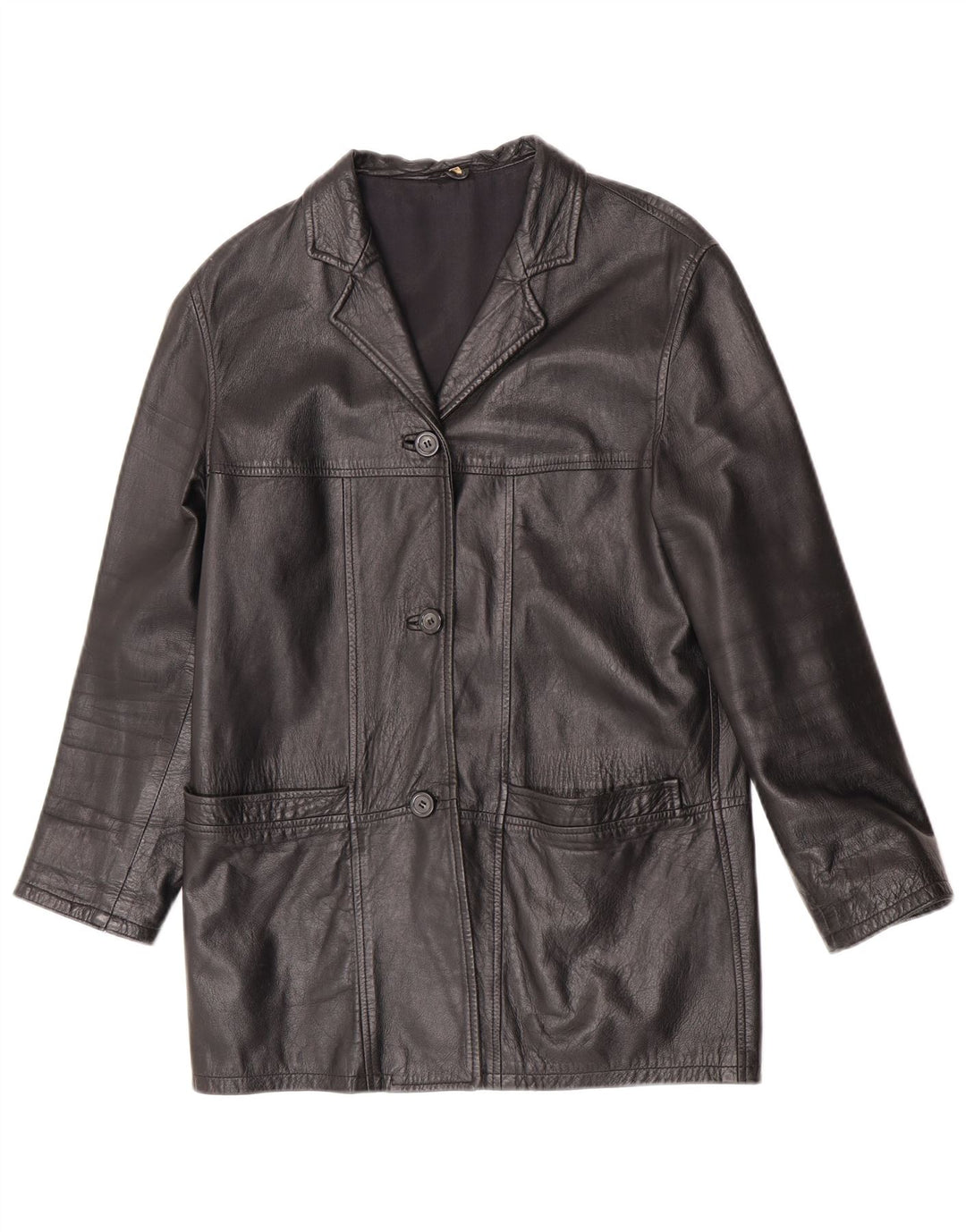 Geaca de piele vintage pentru femei IT 42 Medium Black Leather