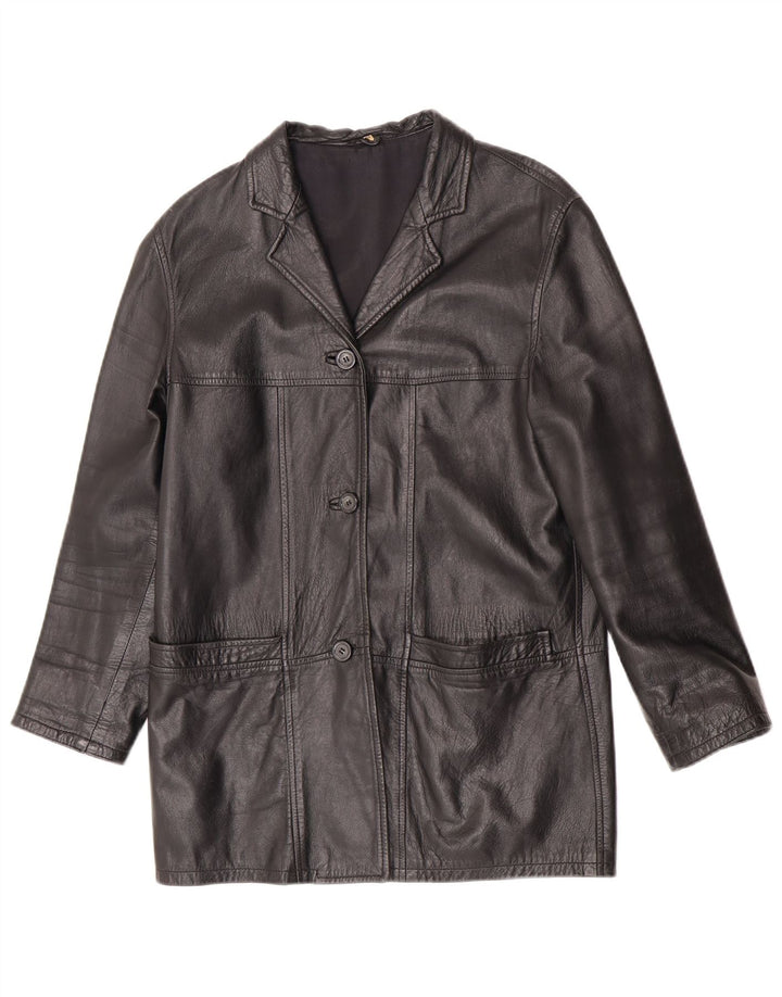 Geaca de piele vintage pentru femei IT 42 Medium Black Leather