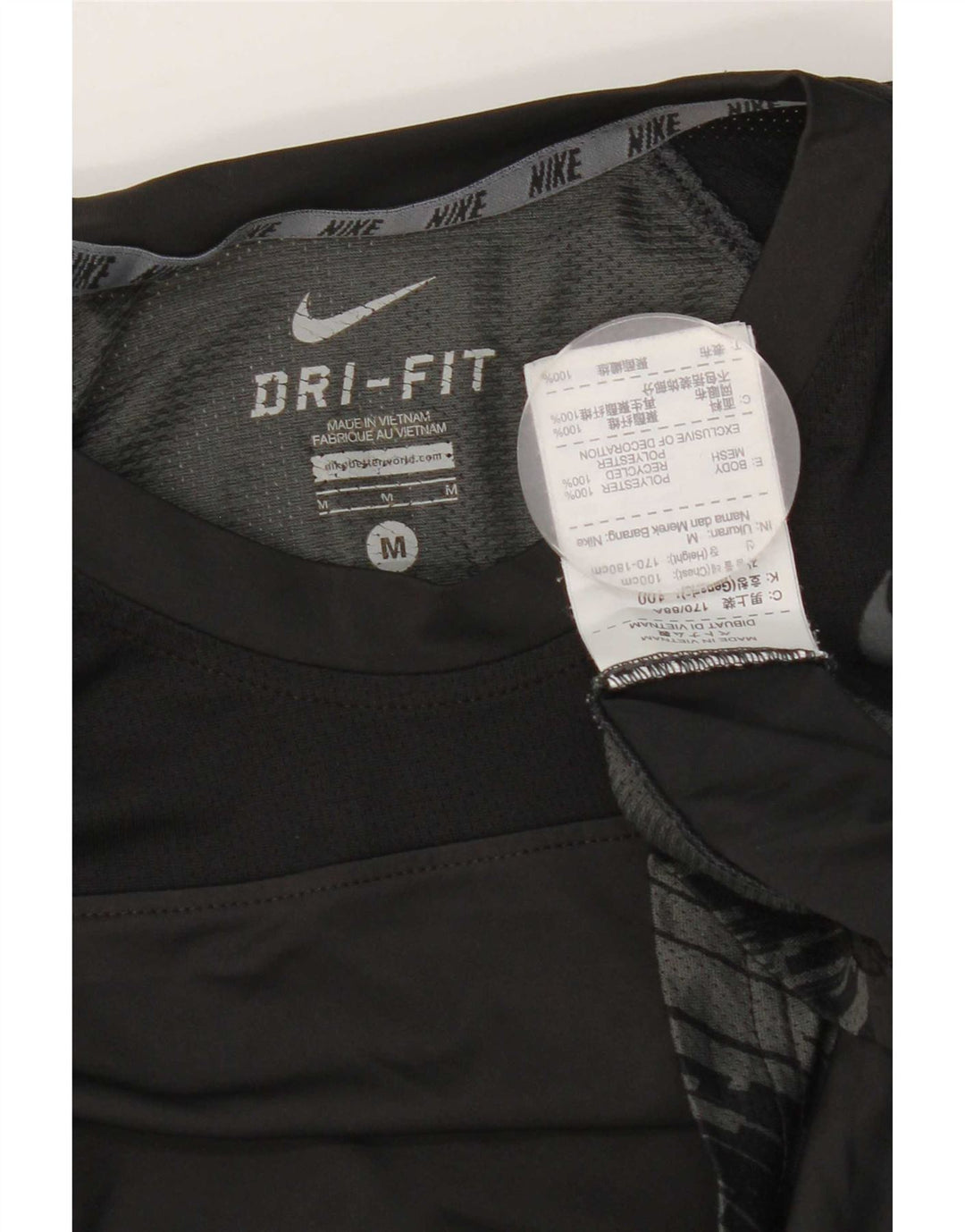 Tricou Nike pentru bărbați Dri Fit Top Mediu Negru Poliester Geometric