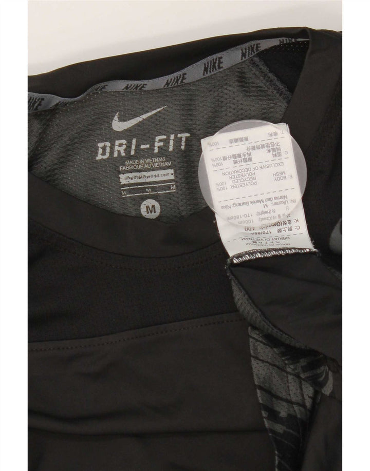 Tricou Nike pentru bărbați Dri Fit Top Mediu Negru Poliester Geometric