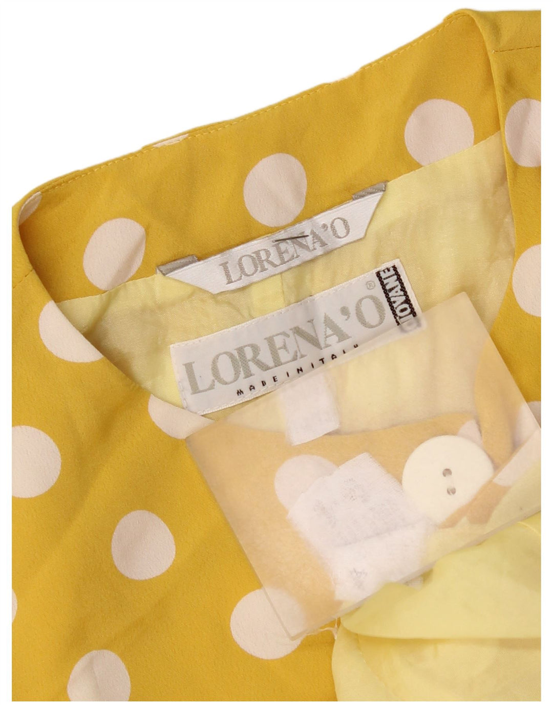 Lorena'O Jachetă Blazer Crop 5 Buttons pentru femei UK 14 Medium Yellow Polka Dot