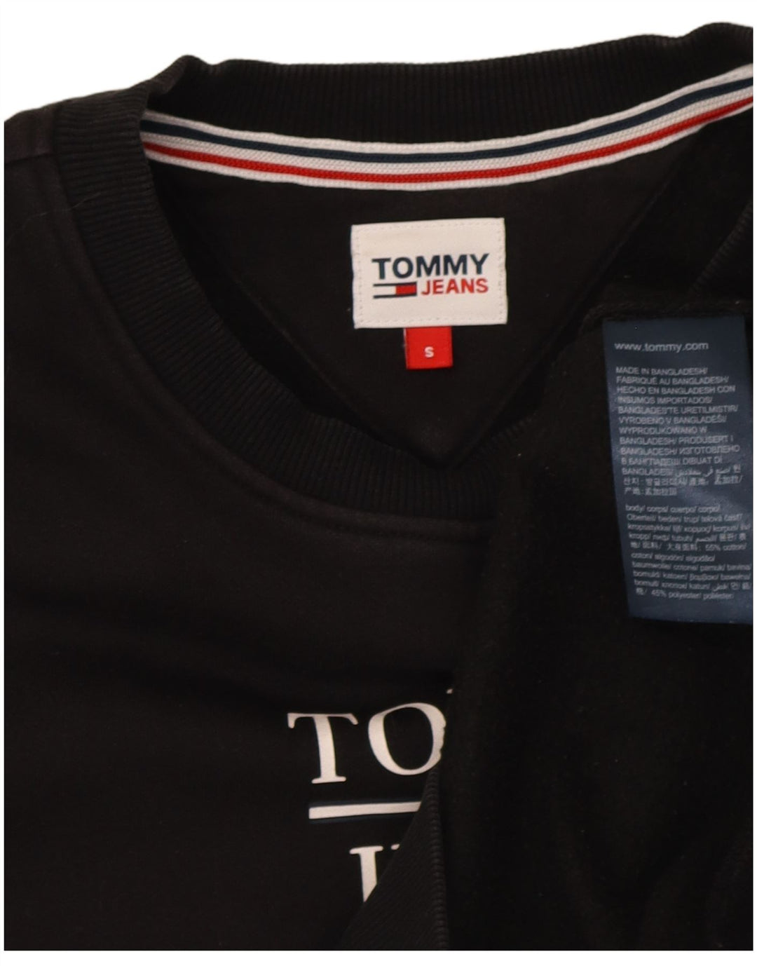 Hanorac supradimensionat pentru femei Tommy Hilfiger Pulover UK 10 Mic Negru