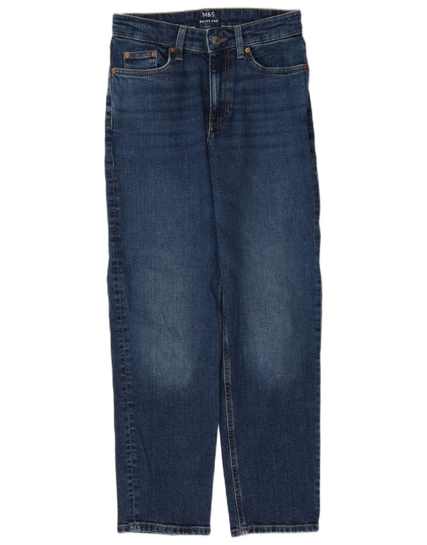 Blugi drepti pentru femei de la Marks & Spencer Boyfriend UK 8 Small W27 L27 Blue