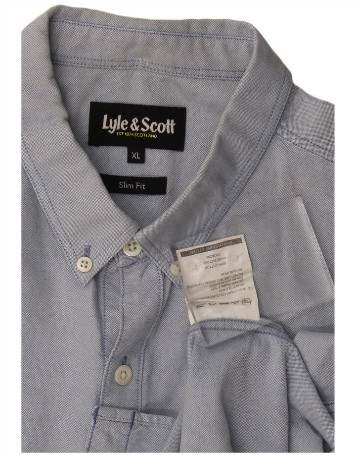 Cămașă pentru bărbați Lyle & Scott Slim Fit XL Albastru