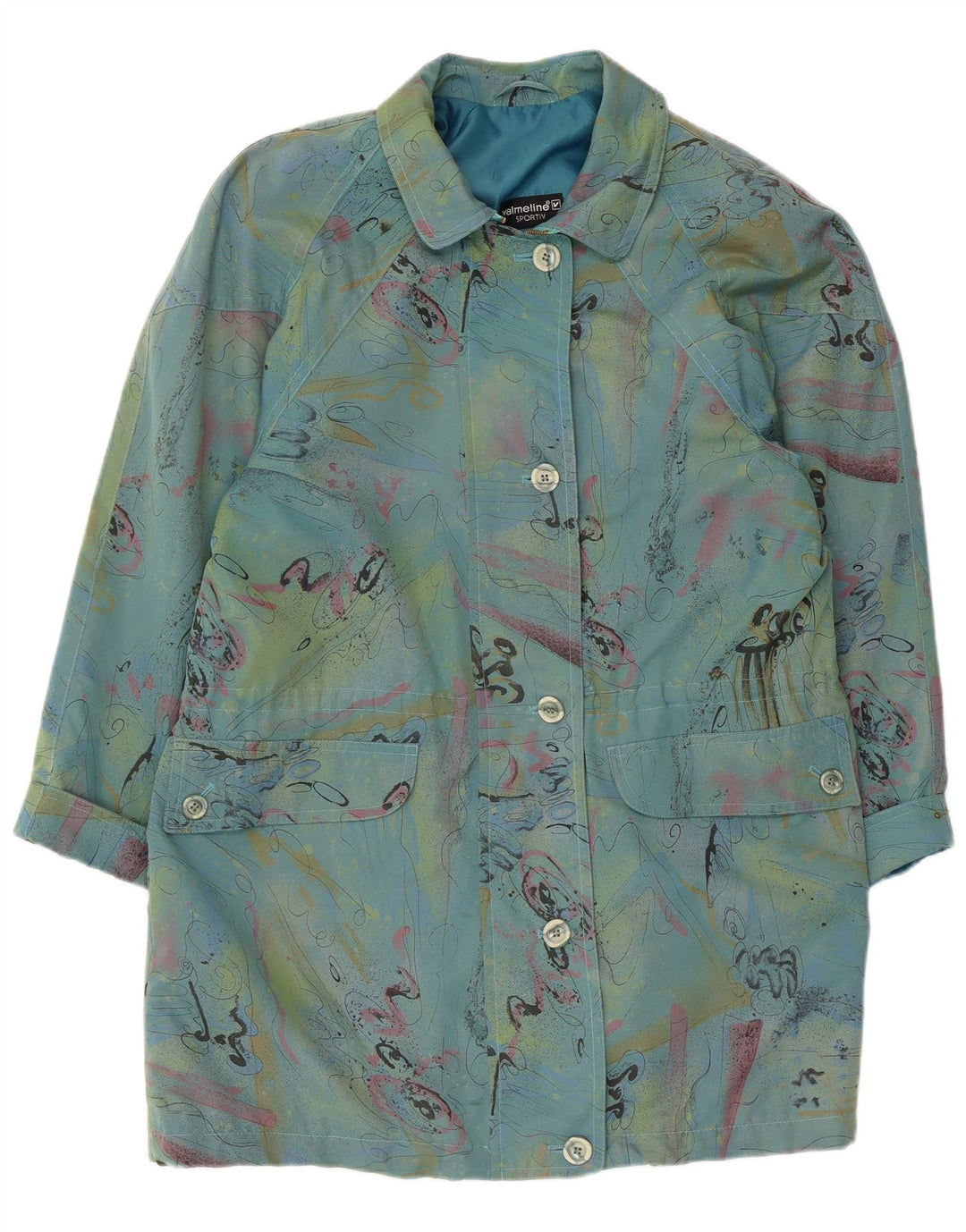 VALMELINE Pardesiu supradimensionat pentru femei EU 36 Small Blue Colorblock