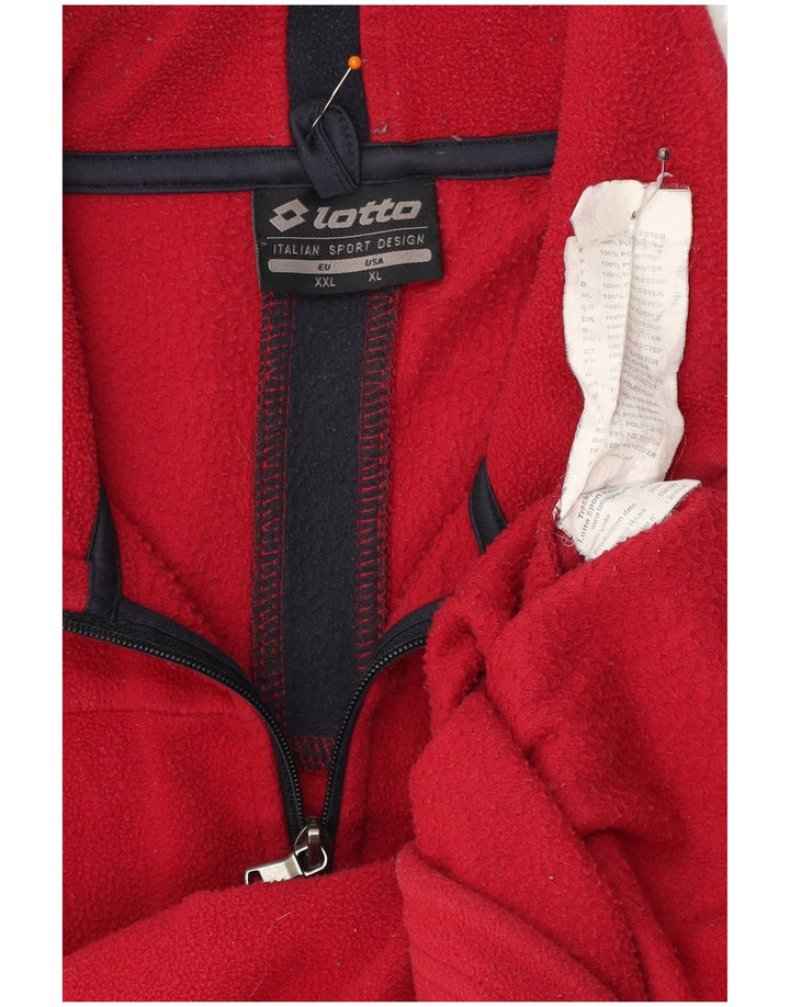 Pulover LOTTO pentru bărbați, cu fermoar și gât, poliester roșu 2XL