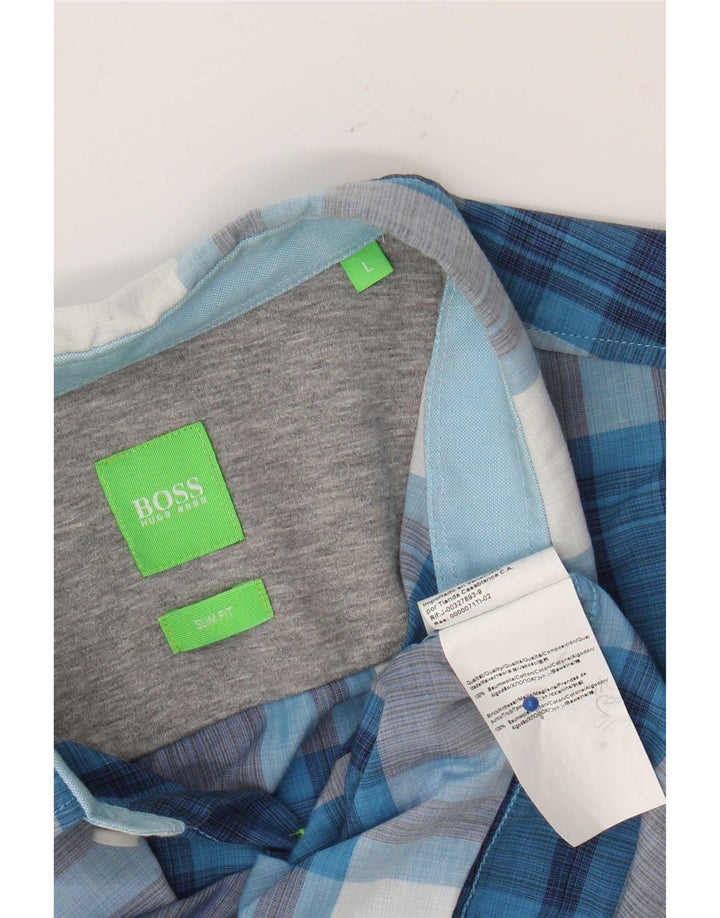 Cămașă pentru bărbați Hugo Boss Slim Fit, mare, albastru, din bumbac