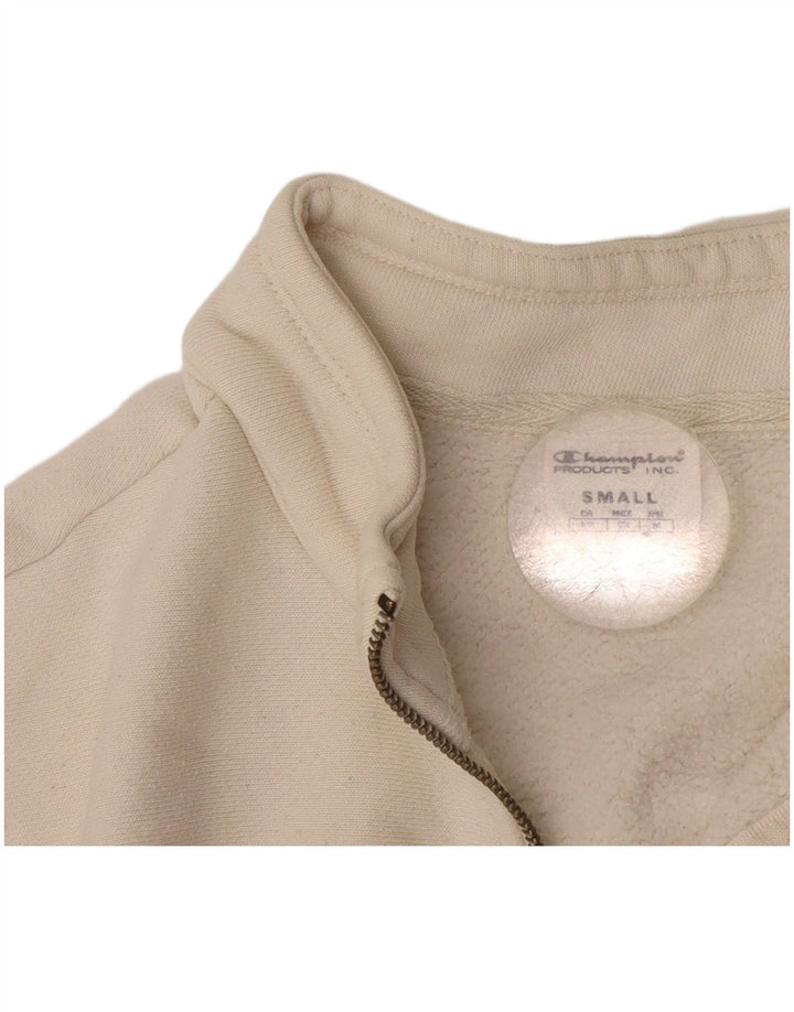 Pulover pentru bărbați Champion, cu fermoar, cu gât, alb