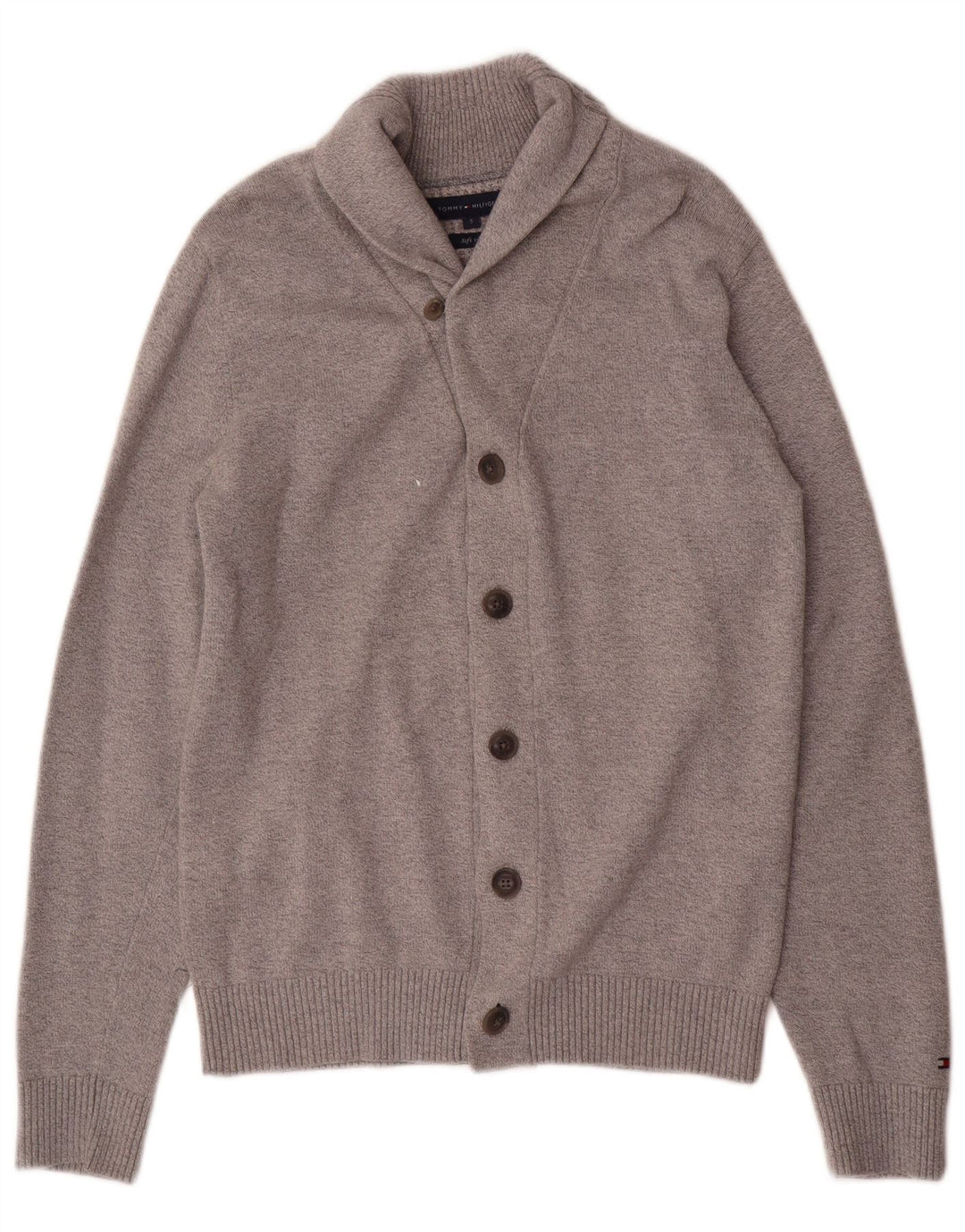 Pulover cardigan pentru bărbați Tommy Hilfiger, bumbac, gri mic