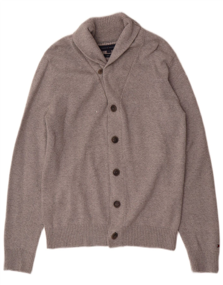 Pulover cardigan pentru bărbați Tommy Hilfiger, bumbac, gri mic