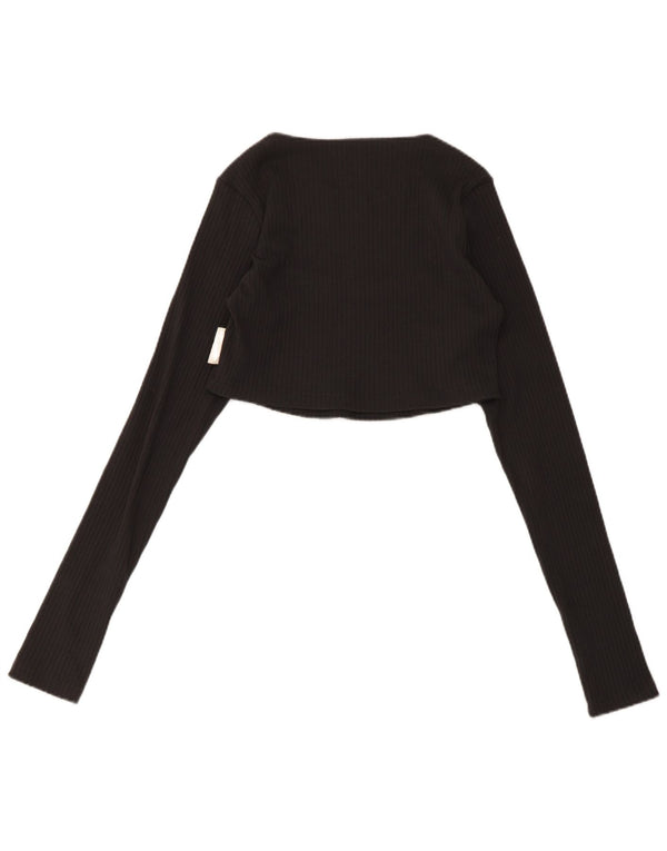 Crop Top cu mânecă lungă Adidas pentru femei UK 14 Large Gri