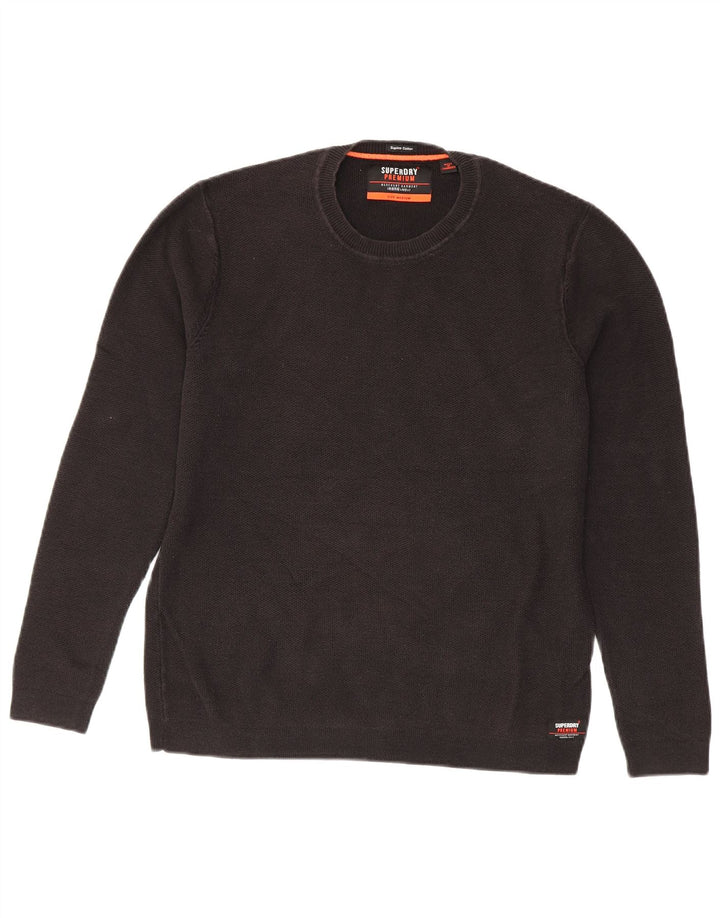 Pulover Superdry pentru femei cu decolteu rotund din bumbac negru mediu UK 14