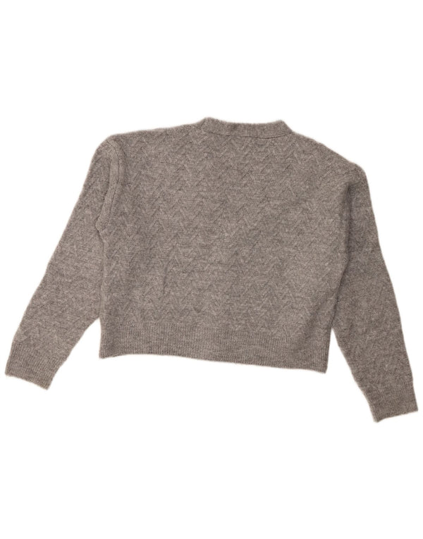 Pulover cardigan pentru femei Zara UK 14 Medium Gri Acrilic