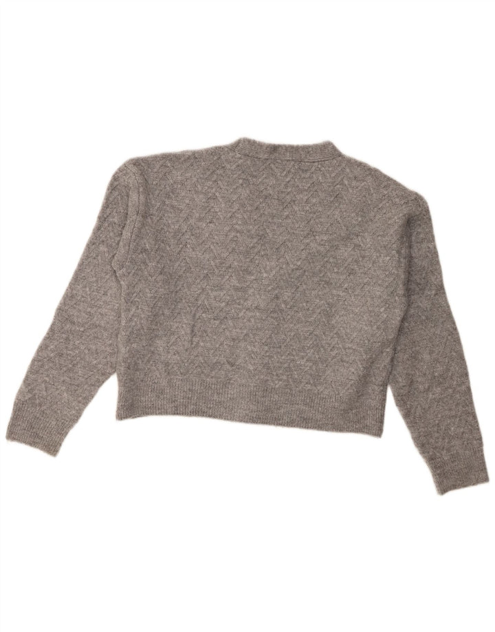 Pulover cardigan pentru femei Zara UK 14 Medium Gri Acrilic