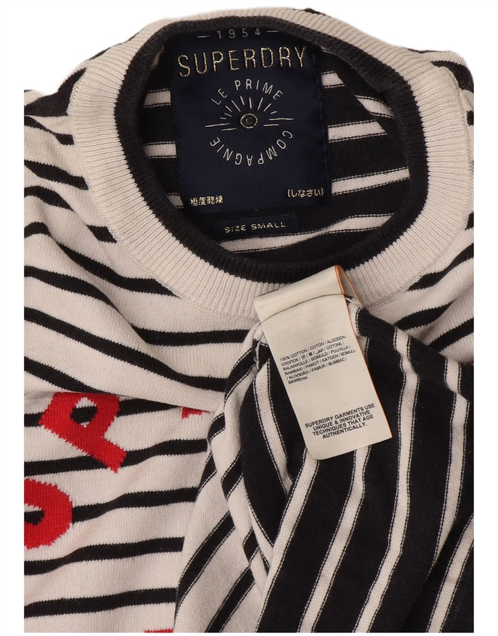 Pulover supradimensionat pentru femei Superdry cu decolteu triplu UK 10 Small White