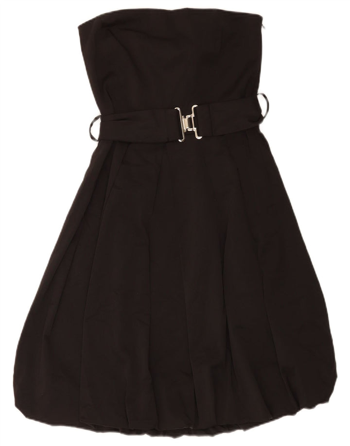 Rochie Bubble pentru femei fără bretele Zara UK 10 Poliester negru mic