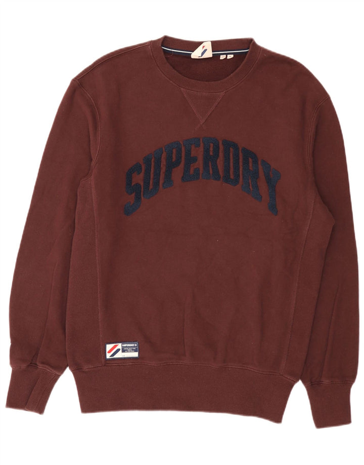 Pulover grafic Superdry pentru bărbați, bumbac maro mediu