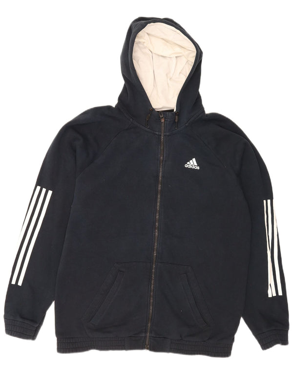 Pulover Adidas pentru bărbați, cu fermoar, Marea Britanie 42/44, mare, albastru, bumbac