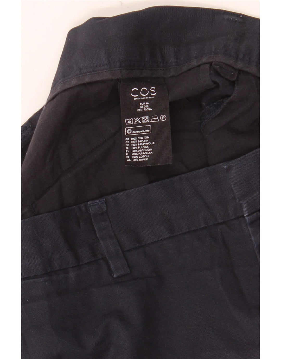 Pantaloni scurți chino Cos pentru bărbați EU 46 Small W30 Bumbac bleumarin