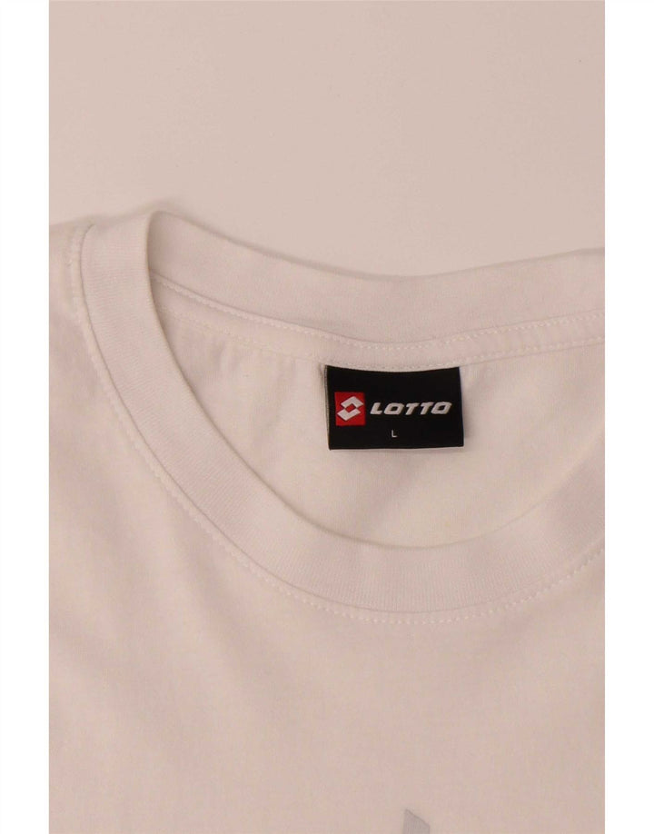 Tricou grafic Lotto pentru bărbați Top mare din bumbac alb