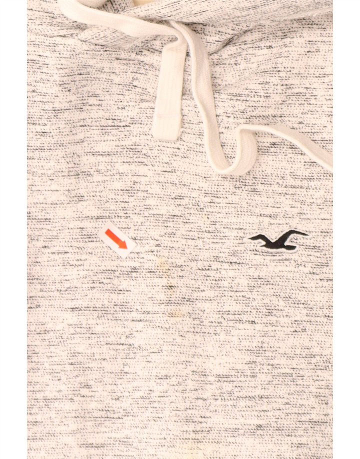 HOLLISTER Mens Hoodie Jumper Medium Grey Flecked Cotton