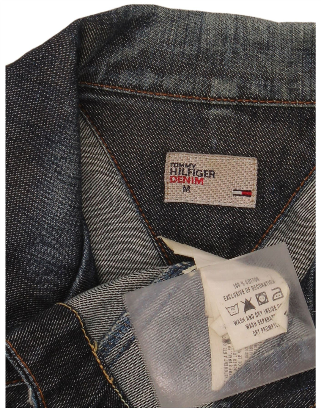 Jachetă Tommy Hilfiger pentru femei, din denim, cu 3 nasturi, UK 12 Medium Bleumarin