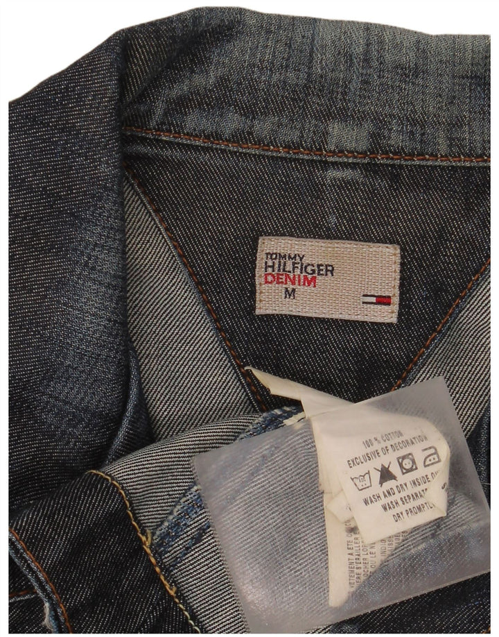 Jachetă Tommy Hilfiger pentru femei, din denim, cu 3 nasturi, UK 12 Medium Bleumarin