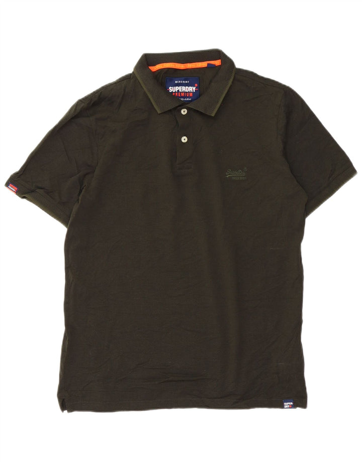 Tricou polo pentru bărbați SUPERDRY, bumbac verde mare