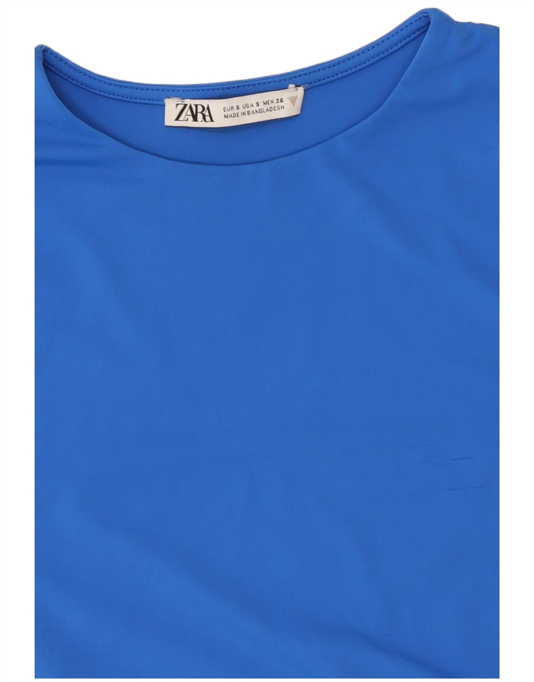 Tricou Crop pentru femei Zara UK 8 Small Blue