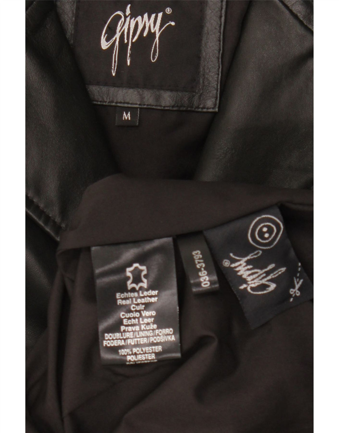 Palton de piele Gipsy pentru femei UK 12 Medium Black Leather