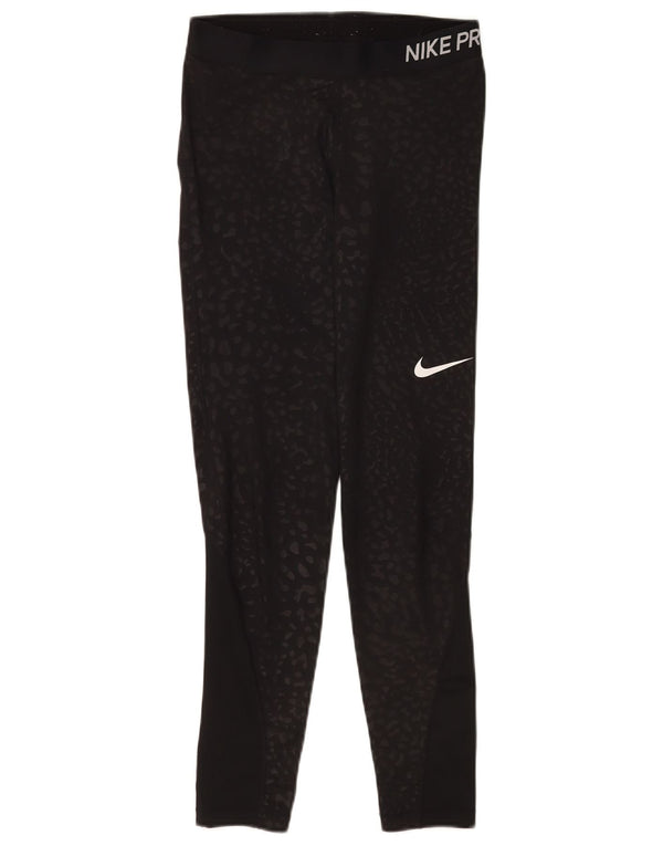 Leggings Nike Dri Fit Graphic pentru femei UK 12 Medium Black Animal Print