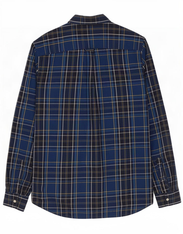 Superdry Cămașă de flanel pentru bărbați, bumbac carouri albastru mediu