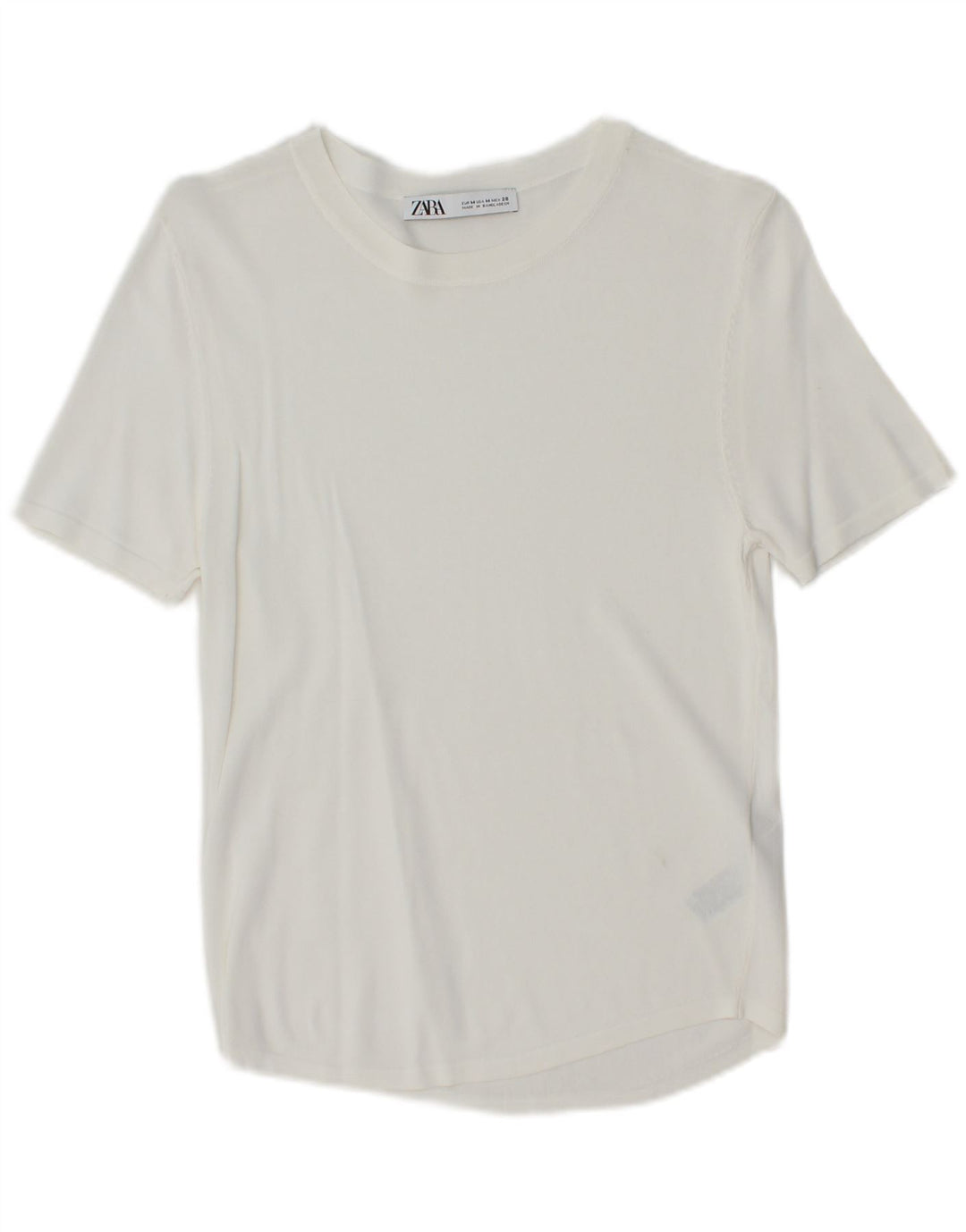 Top tricou ZARA pentru femei UK 12 Medium White Viscose