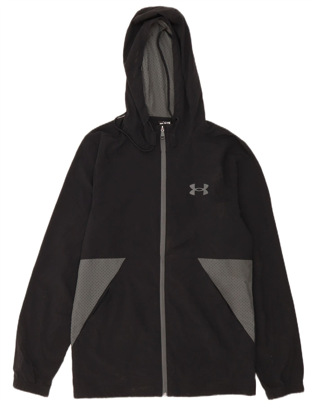 Jachetă de ploaie cu glugă pentru bărbați Under Armour UK 36 Small Black Colorblock