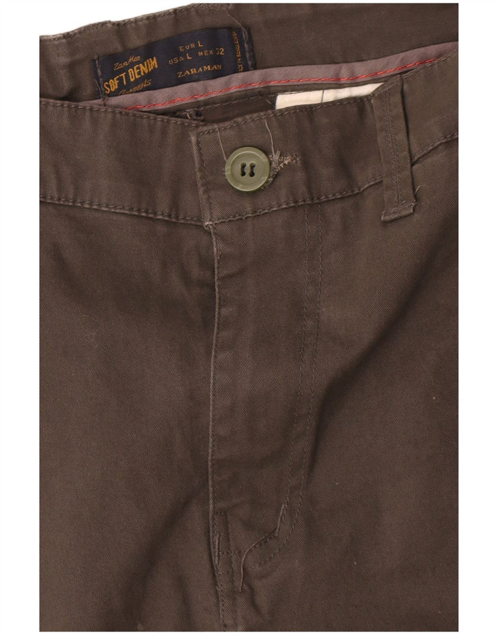 Pantaloni chino slim pentru bărbați Zara L32 L30 Kaki