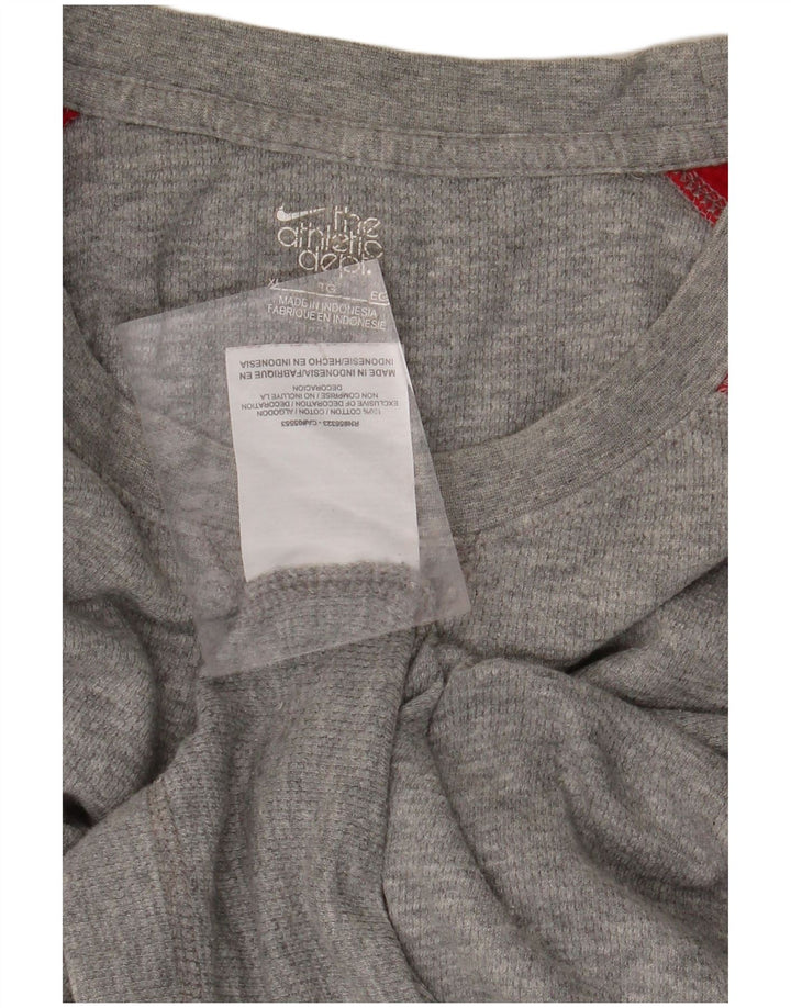 NIKE Mens Top Long Sleeve XL Grey Colourblock Cotton