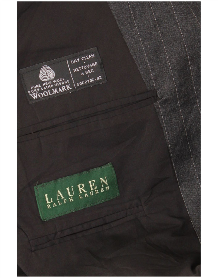 Jachetă pentru bărbați Ralph Lauren cu 2 nasturi UK 42 XL Lână cu dungi gri