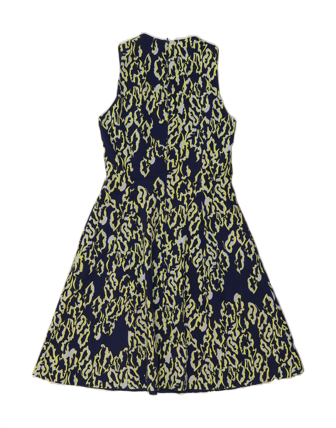 KAREN MILLEN Womens Abstract Pattern A-Line Dress UK 8 Small Navy Blue Vintage Karen Millen and Second-Hand Karen Millen from Messina Hembry 